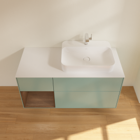 Тумба под раковину Villeroy & Boch Finion 120х50,1 см с подсветкой МДФ оливковый матовый лак/стекло белое матовое G391GNGM