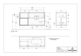 Тумба под раковину Villeroy & Boch Finion 120х50,1 см с подсветкой МДФ шпон дуба/стекло белое матовое G391GNPC