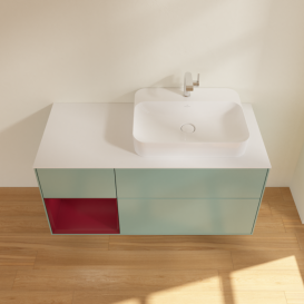 Тумба под раковину Villeroy & Boch Finion 120х50,1 см с подсветкой МДФ оливковый матовый лак/стекло белое матовое G391HBGM