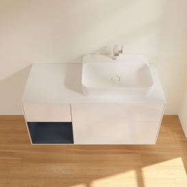 Тумба под раковину Villeroy & Boch Finion 120х50,1 см с подсветкой МДФ глянцевый белый лак/стекло белое матовое G391HGGF