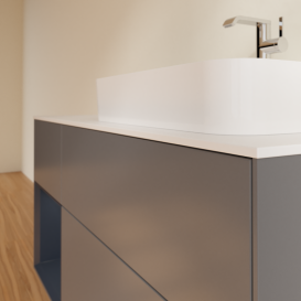 Тумба под раковину Villeroy & Boch Finion 120х50,1 см с подсветкой МДФ антрацит матовый лак/стекло белое матовое G391HGGK