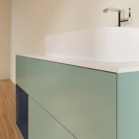 Тумба под раковину Villeroy & Boch Finion 120х50,1 см с подсветкой МДФ оливковый матовый лак/стекло белое матовое G391HGGM