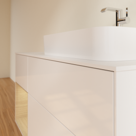 Тумба под раковину Villeroy & Boch Finion 120х50,1 см с подсветкой МДФ глянцевый белый лак/стекло белое матовое G391PCGF