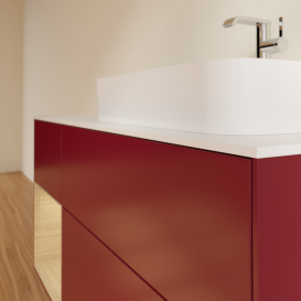 Тумба под раковину Villeroy & Boch Finion 120х50,1 см с подсветкой МДФ пион матовый лак/стекло белое матовое G391PCHB