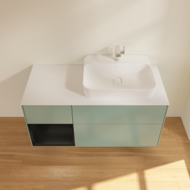 Тумба под раковину Villeroy & Boch Finion 120х50,1 см с подсветкой МДФ оливковый матовый лак/стекло белое матовое G391PDGM