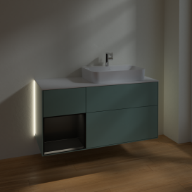 Тумба под раковину Villeroy & Boch Finion 120х50,1 см с подсветкой МДФ оливковый матовый лак/стекло белое матовое G391PDGM