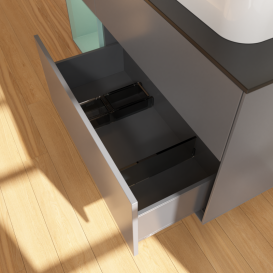 Тумба под раковину Villeroy & Boch Finion 120х50,1 см с подсветкой МДФ антрацит матовый лак/стекло черное матовое G392GMGK