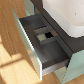 Тумба под раковину Villeroy & Boch Finion 120х50,1 см с подсветкой МДФ оливковый матовый лак/стекло черное матовое G392GMGM