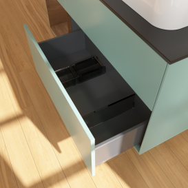 Тумба под раковину Villeroy & Boch Finion 120х50,1 см с подсветкой МДФ оливковый матовый лак/стекло черное матовое G392GNGM