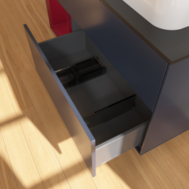 Тумба под раковину Villeroy & Boch Finion 120х50,1 см с подсветкой МДФ темно-синий матовый лак/стекло черное матовоеG392HBHG