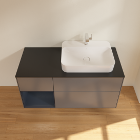 Тумба под раковину Villeroy & Boch Finion 120х50,1 см с подсветкой МДФ антрацит матовый лак/стекло черное матовое G392HGGK