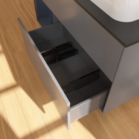 Тумба под раковину Villeroy & Boch Finion 120х50,1 см с подсветкой МДФ антрацит матовый лак/стекло черное матовое G392HGGK