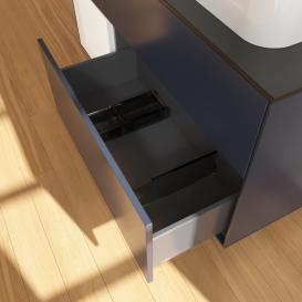 Тумба под раковину Villeroy & Boch Finion 120х50,1 см с подсветкой МДФ темно-синий матовый лак/стекло белое матовое G392MTHG