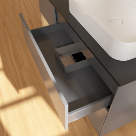 Тумба под раковину Villeroy & Boch Finion 120х50,1 см с подсветкой МДФ антрацит матовый лак/стекло черное матовое G392PCGK