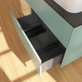 Тумба под раковину Villeroy & Boch Finion 120х50,1 см с подсветкой МДФ оливковый матовый лак/стекло черное матовое G392PCGM