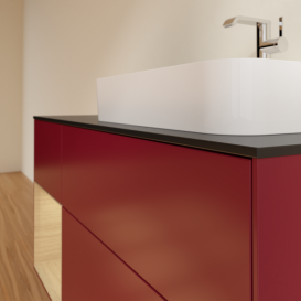 Тумба под раковину Villeroy & Boch Finion 120х50,1 см с подсветкой МДФ пион матовый лак/стекло черное матовое G392PCHB