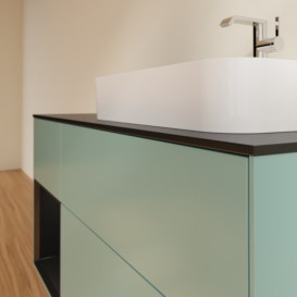 Тумба под раковину Villeroy & Boch Finion 120х50,1 см с подсветкой МДФ оливковый матовый лак/стекло черное матовое G392PDGM