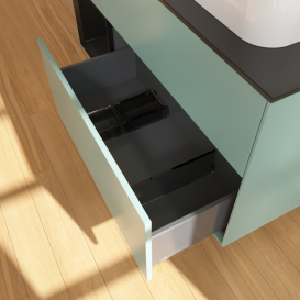 Тумба под раковину Villeroy & Boch Finion 120х50,1 см с подсветкой МДФ оливковый матовый лак/стекло черное матовое G392PDGM