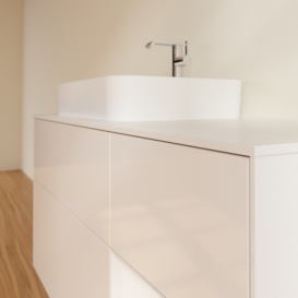 Тумба под раковину Villeroy & Boch Finion 120х50,1 см с подсветкой МДФ глянцевый белый лак/стекло белое матовое F401GFGF