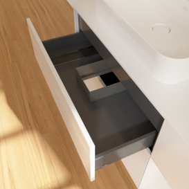 Тумба под раковину Villeroy & Boch Finion 120х50,1 см с подсветкой МДФ глянцевый белый лак/стекло белое матовое F401GFGF