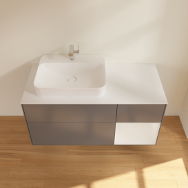 Тумба под раковину Villeroy & Boch Finion 120х50,1 см с подсветкой МДФ антрацит матовый лак/стекло белое матовое F401GFGK