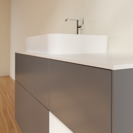 Тумба под раковину Villeroy & Boch Finion 120х50,1 см с подсветкой МДФ антрацит матовый лак/стекло белое матовое F401GFGK