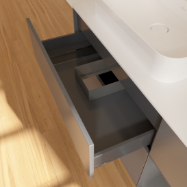 Тумба под раковину Villeroy & Boch Finion 120х50,1 см с подсветкой МДФ антрацит матовый лак/стекло белое матовое F401GKGK