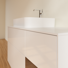 Тумба под раковину Villeroy & Boch Finion 120х50,1 см с подсветкой МДФ глянцевый белый лак/стекло белое матовое F401GNGF