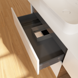 Тумба под раковину Villeroy & Boch Finion 120х50,1 см с подсветкой МДФ глянцевый белый лак/стекло белое матовое F401GNGF