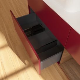 Тумба под раковину Villeroy & Boch Finion 120х50,1 см с подсветкой МДФ пион матовый лак/стекло белое матовое F401GNHB