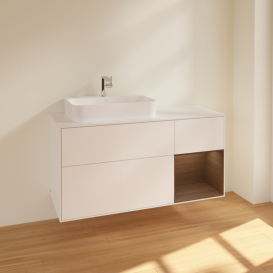 Тумба под раковину Villeroy & Boch Finion 120х50,1 см с подсветкой МДФ белый матовый лак/стекло белое матовое F401GNMT