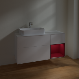 Тумба под раковину Villeroy & Boch Finion 120х50,1 см с подсветкой МДФ белый матовый лак/стекло белое матовое F401HBMT