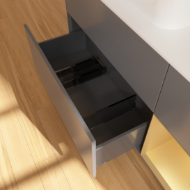 Тумба под раковину Villeroy & Boch Finion 120х50,1 см с подсветкой МДФ антрацит матовый лак/стекло белое матовое F401HFGK