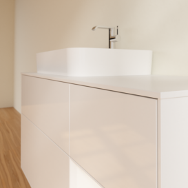 Тумба под раковину Villeroy & Boch Finion 120х50,1 см с подсветкой МДФ глянцевый белый лак/стекло белое матовое F401MTGF