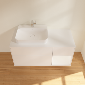 Тумба под раковину Villeroy & Boch Finion 120х50,1 см с подсветкой МДФ белый матовый лак/стекло белое матовое F401MTMT