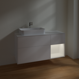 Тумба под раковину Villeroy & Boch Finion 120х50,1 см с подсветкой МДФ белый матовый лак/стекло белое матовое F401MTMT