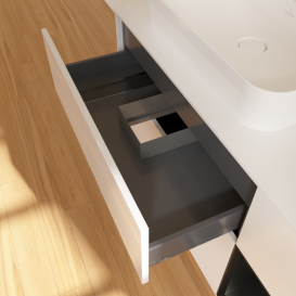 Тумба под раковину Villeroy & Boch Finion 120х50,1 см с подсветкой МДФ глянцевый белый лак/стекло белое матовое F401PDGF