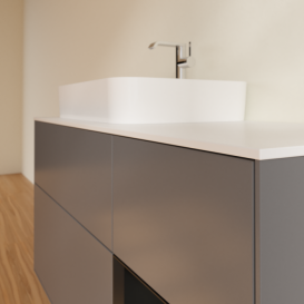 Тумба под раковину Villeroy & Boch Finion 120х50,1 см с подсветкой МДФ антрацит матовый лак/стекло белое матовое F401PDGK