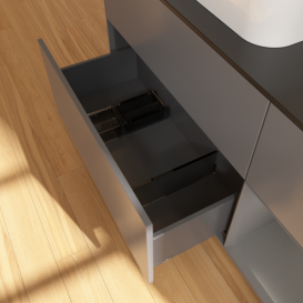 Тумба под раковину Villeroy & Boch Finion 120х50,1 см с подсветкой МДФ антрацит матовый лак/стекло черное матовое F402GKGK