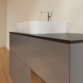 Тумба под раковину Villeroy & Boch Finion 120х50,1 см с подсветкой МДФ антрацит матовый лак/стекло черное матовое F402GNGK