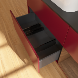 Тумба под раковину Villeroy & Boch Finion 120х50,1 см с подсветкой МДФ пион матовый лак/стекло черное матовое F402GNHB