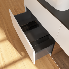 Тумба под раковину Villeroy & Boch Finion 120х50,1 см с подсветкой МДФ белый матовый лак/стекло черное матовое F402GNMT