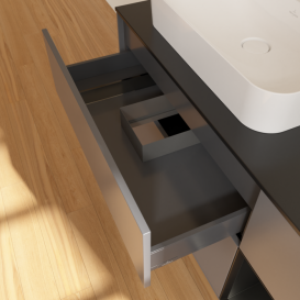 Тумба под раковину Villeroy & Boch Finion 120х50,1 см с подсветкой МДФ антрацит матовый лак/стекло черное матовое F402PDGK