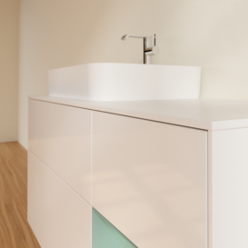 Тумба под раковину Villeroy & Boch Finion 120х50,1 см с подсветкой МДФ глянцевый белый лак/стекло белое матовое F401GMGF