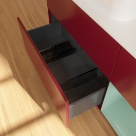 Тумба під раковину Villeroy & Boch Finion 120х50,1 см із підсвічуванням МДФ півонія матовий лак/скло біле матове F401GMHB