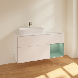 Тумба под раковину Villeroy & Boch Finion 120х50,1 см с подсветкой МДФ белый матовый лак/стекло белое матовое F401GMMT