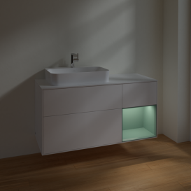 Тумба под раковину Villeroy & Boch Finion 120х50,1 см с подсветкой МДФ белый матовый лак/стекло белое матовое F401GMMT