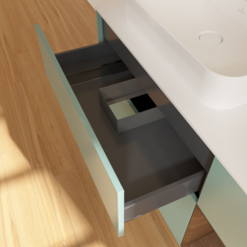 Тумба под раковину Villeroy & Boch Finion 120х50,1 см с подсветкой МДФ оливковый матовый лак/стекло белое матовое F401GNGM