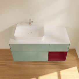 Тумба под раковину Villeroy & Boch Finion 120х50,1 см с подсветкой МДФ оливковый матовый лак/стекло белое матовое F401HBGM