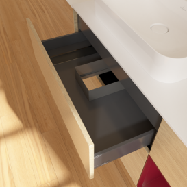 Тумба под раковину Villeroy & Boch Finion 120х50,1 см с подсветкой МДФ шпон дуба/стекло белое матовое F401HBPC